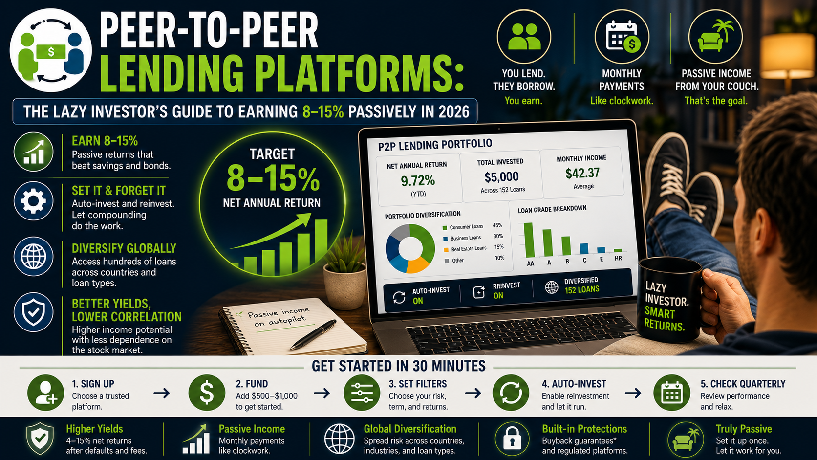 Peer-to-Peer Lending Platforms: The Lazy Investor’s Guide to Earning 8–15% Passively in 2026
